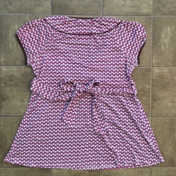 Very Unique Pink/White Cone patterned Top Size 1X - Picture 4 of 7